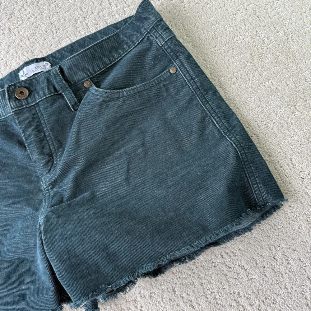 Carve Designs Oahu Cord Shorts Womens 8 Vintage Blue Raw Hem Corduroy 12544